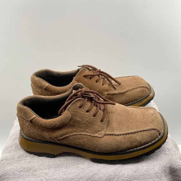 Bata Shoes Mens Size 10 Tan Suede Lace Up Causal Loafers - Picture 4 of 14